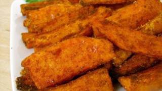 Easy  Baked Sweet Potato Wedges Recipe with Garlic Dipping Sauce [upl. by Macleod739]