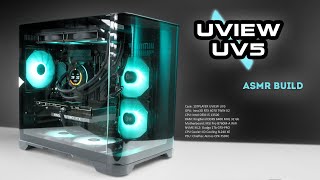 UVIEW UV5  Black Panoramic PC Build  RTX 4070 i5 13500  ASMR PC Build [upl. by Jeanelle]