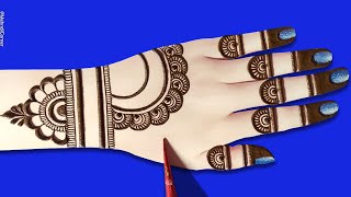 Easy Beautiful Mehndi design for Backhand  Stylish Mehndi design Simple Mehndi Mehandi ka design [upl. by Nerti]