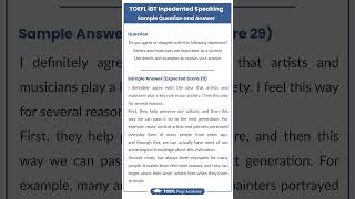 TOEFL iBT independent speaking Sample Question and Answer shorts toeflibt toeflpreparation [upl. by Ballinger]