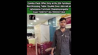 Combo Pack Offer Only at Rs20k furnitureBedDressing Table Double  Almirah at Jahanpana Furniture [upl. by Enwahs]