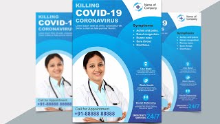 How to Make Flyer Design in Corel draw  Create a Covid19 Leaflet Tutorial  Pamphlet Design [upl. by Marjie]