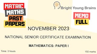 2023 November Mathematics Grade 12 Paper 1 Full Memo [upl. by Notsecnirp624]