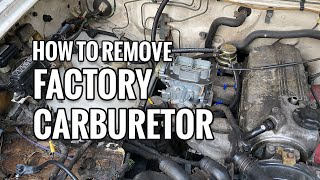 How To Remove Factory Carburetor on Mazda B2200 B2000  Part 1 Flake Garage [upl. by Eelegna]