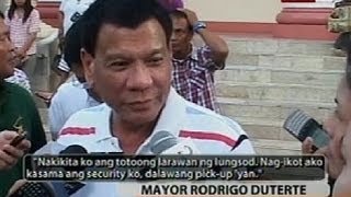 BT Davao City Mayor Duterte nagmaneho ng taxi para pulsuhan ang mga kababayan [upl. by Ikceb230]