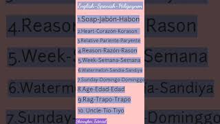 Hiligaynonilonggo Words vs Spanish Words hiligaynonSpanish ilonggowords shorts shortsfeed [upl. by Joe743]