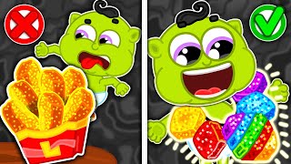 LionET  Healthy Food vs Junk Food Rainbow Nuggets  Cartoon for Kids [upl. by Eimoan]