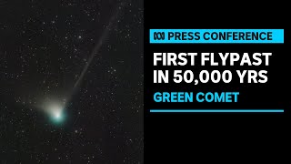 IN FULL Green comet visible to Earth for first time in 50000 years  ABC News [upl. by Anahsat626]