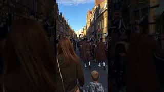 Piped Towards Menin Gate Ceremony by the London Scottish Regimental Pipe Band in Ypres [upl. by Adnilim206]