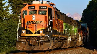 Railroad Locomotives  BNSF Interesting Lash Ups [upl. by Gipps]