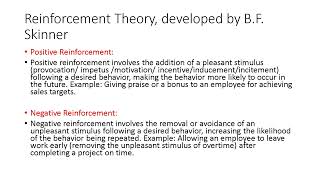 Reinforcement theory BF SKINNER [upl. by Micki]