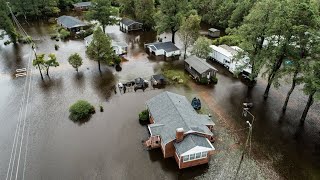 Drone footage of widespread flooding in Kinston NC from Hurricane Florence [upl. by Rudelson]