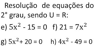 AULA 4  EQUAÇÕES DO 2° GRAU INCOMPLETAS  RESOLUÇÃO DE EQUAÇÕES DO 2°GRAU SENDO U  R Obs b  0 [upl. by Doti]