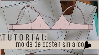 TUTORIAL Moldería de sostén SIN arco triangular ♡ DIY PARTE 1 [upl. by Aehsal274]