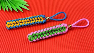 Super Easy Paracord Lanyard Keychain  How to make a Paracord Key Chain Handmade DIY Tutorial 19 [upl. by Reffinej]