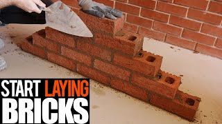 How to lay bricks for beginner [upl. by Tnaryb]