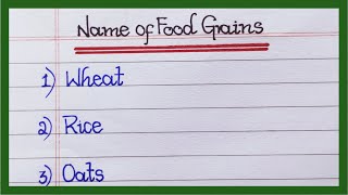 Names of Food Grains in English  10 Food grains name  List of Food Grains [upl. by Hanus]