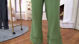 Isaac Mizrahi Live Bridgehampton Gauze Wide Leg Ankle Pants on QVC [upl. by Ytirahc]