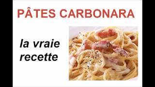 PÂTES CARBONARA La vraie recette [upl. by Nnalyrehc]