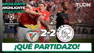 Highlights  Benfica 22 Ajax  UEFA Champions League 2022  Octavos IDA  TUDN [upl. by Niamrej]