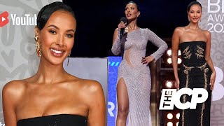 Maya Jama flaunts her gorgeous curves in a chic midi dress [upl. by Akinam268]