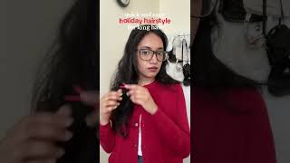 quick and easy long hair hairstyle for the holidays 🎄❄️ [upl. by Aruasi582]