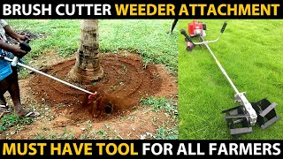 BRUSH CUTTER WEEDER ATTACHMENT  Must have this Machine for your Farm  Best Agriculture Tool [upl. by Jankell540]