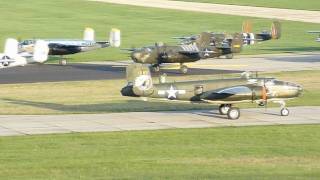 Doolittle Raid Reunion B25s Touch Down at Wright Field [upl. by Ecirtel]