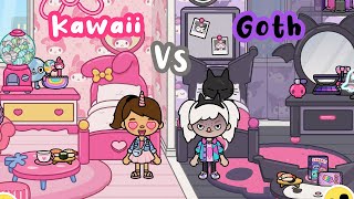 Sfida di arredamento su Toca Life World  🎀 KAWAII VS GOTH 🦇 [upl. by Gennifer]