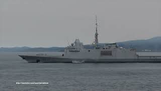 French Frigate AQUITAINE D650 departs A Coruña [upl. by Ellison]