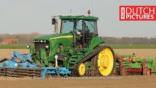 John Deere 8520T 8Row Ridging for Potatoes  Aardappelruggen frezen  Baselier  2018 [upl. by Roti]