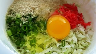 Easy Okonomiyaki Recipe  Japanese Cabbage Pancake [upl. by Nnazil]