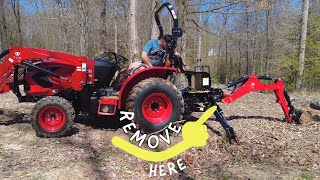 TYM 2515 Backhoe Removal and 3PT Hitch Install [upl. by Krispin]