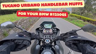 Handlebar muffs from Tucano Urbano for your BMW R1250GS warmdry hands this winter Easy fit [upl. by Ochs812]