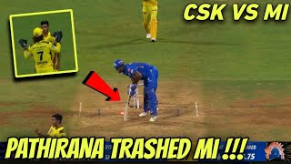 Matheesha Pathirana Bowling 🔥 CSK VS MI IPL 2024 [upl. by Sheedy]