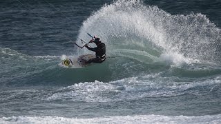 Kitesurfing Big Waves Scotland  Wave Kiting  RRD Religion GoPro 3  Kiteboarding Tiree Balephuil [upl. by Koorb]