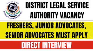 LAWYERS EMPANELMENT VACANCY  DLSA VACANCY 2024  FRESHERS JOB VACANCY 2024 ADVOCATES VACANCY 2024 [upl. by Brennan]