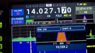 QRP SDR XIEGU X6100 Vs ELECRAFT K3  hear weak cw signal in Italy [upl. by Bainter489]