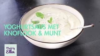 Recept yoghurtsaus met knoflook en munt [upl. by Gorrian]