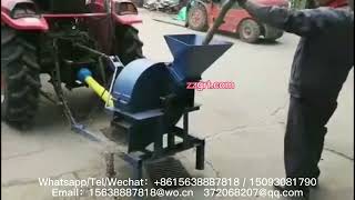 Branches dragging powder tractor head shaft wood shavings machine PTO wood shavings machine [upl. by Hessney180]