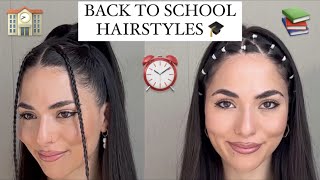 4 Easy Back to School Hairstyles 🏫 For long medium length hair [upl. by Jock]