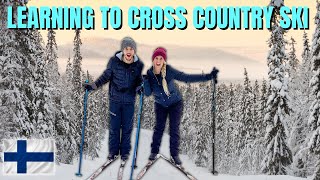 FIRST TIME CROSS COUNTRY SKIING Levi Lapland Finland [upl. by Ahsya]