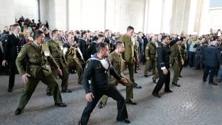 Menin Gate Ypres  Anzacs perform the Haka [upl. by Eiznikam]