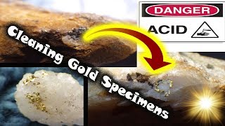 Cleaning rocks with different acids Finding Gold specimens [upl. by Taran615]