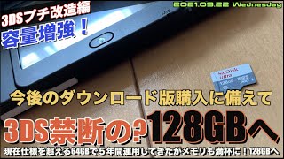 【3DS】3DSのSDカードの容量が足りない！増やしたい 『禁断の128GBへ』【サポート外容量です】 [upl. by Clarette]