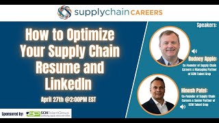 How to Optimize Your Supply Chain Resume amp Linkedin  Supply Chain Careers [upl. by Neeven]