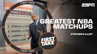 Stephens Alist GREATEST NBA MATCHUPS Bird vs Magic  Jordan vs Isiah 🙌🏀  First Take [upl. by Hartfield126]