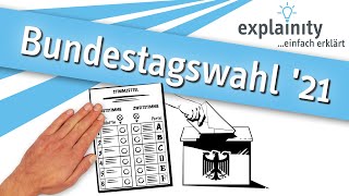 Bundestagswahl 2021 einfach erklärt explainity® Erklärvideo [upl. by Gershom]