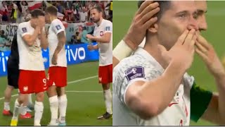 Robert Lewandowski Cries After Scoring His 1st World Cup Goal [upl. by Ailahs]