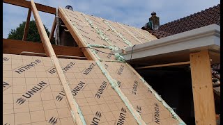 Zelf kap isoleren van buitenaf met PIR isolatieplaat  sporenkap  insulate your own roof [upl. by Ahsiekrats]